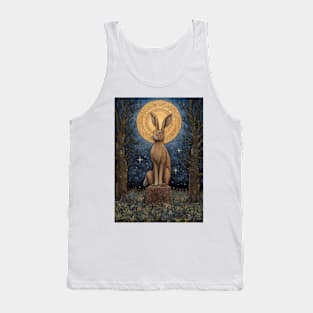 Hare, Pagan Hare, Pagan Art, Moon, Animal, Tank Top